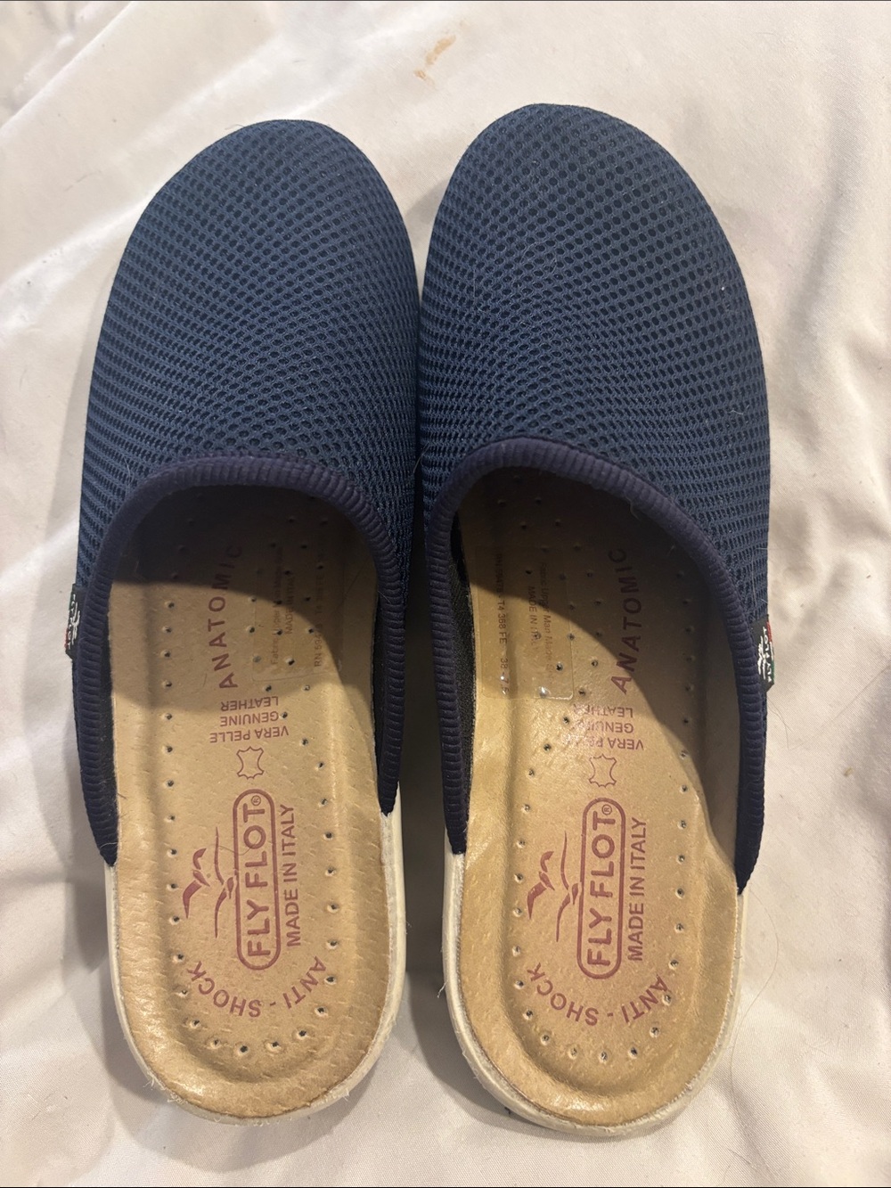 Fly Flot Navy Mesh Slip-On Clogs for Women